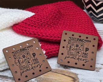 Packers Faux Leather Patch: Laser Engraved Vegan Leather, Sew-On | School Mascots