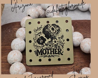 Mother Radiant Loving Nurturing Patient Mother & Child Silhouette Faux Leather Patch: Sew-On Patches (3 Sizes)