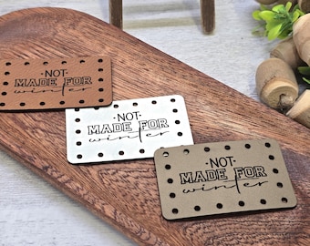 Not Made For Winter PATCHES Faux Leather Patch!  Knit Hat Patch!  Crochet Beanie Patch!  Cup Cozy Patch! Winter!