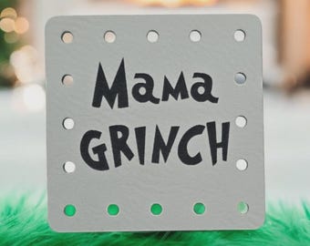 Mama Grinch Patch! Blanket Patches! Knit Hat Patch! Crochet Beanie Patch! Cup Cozy Patches! Winter! Christmas! Book Cover Patches! Holiday!