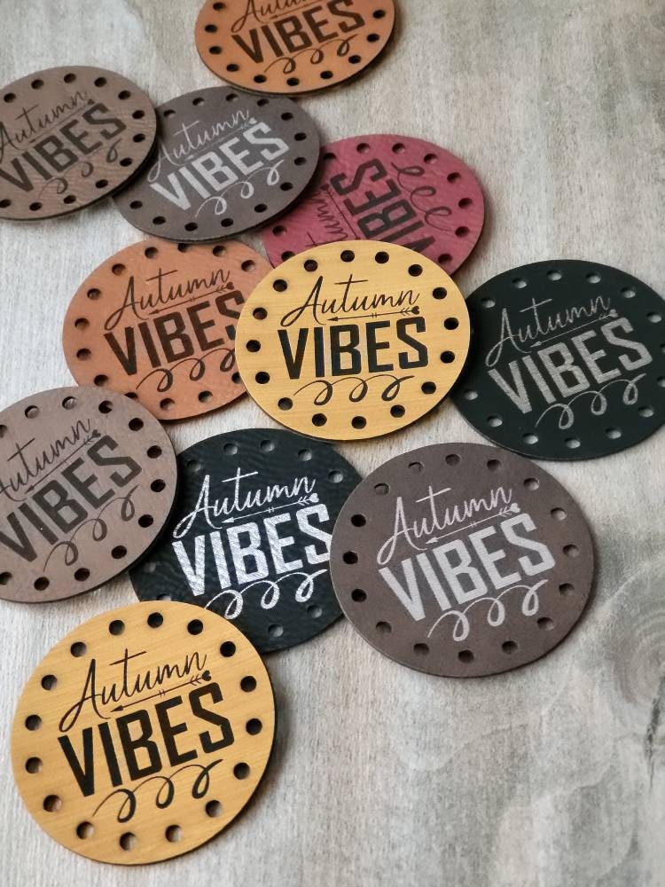 Autumn Vibes Faux Leather Patches: Crochet, Knit, & Sewing - Thumbnail 2