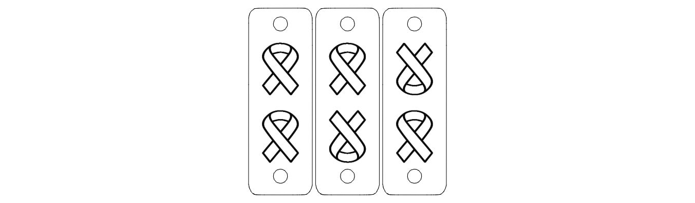 Cancer Awareness Faux Leather Tag: Ribbon Knit Hat Label Set - Thumbnail 2