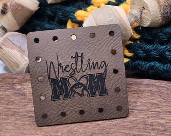 Wrestling Mom Faux Leather Patches Crochet Beanies ~ Cozies ~ Ear warmers ~ Market Bags ~ Knit Hats Book Covers!