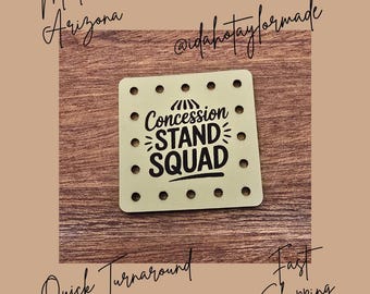 Concession Stand Squad Faux Leather Patches Crochet Beanies ~ Cozies ~ Ear warmers ~ Knit Hats ~ Sports Baseball Softball
