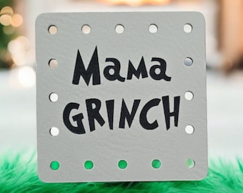 Mama Grinch Patch! Blanket Patches! Knit Hat Patch! Crochet Beanie Patch! Cup Cozy Patches! Winter! Christmas! Book Cover Patches! Holiday!