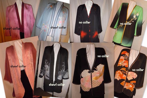 Custom order one of a kind silk jacket from vintage Japanese kimono. Made to order loose, unlined jacket