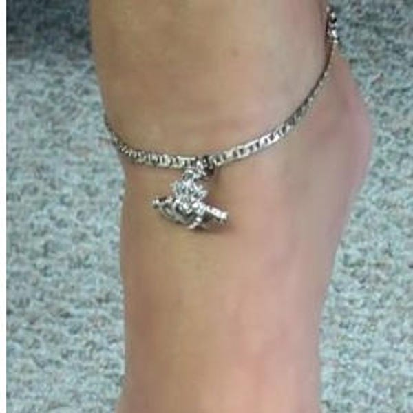 Claddagh Heart-in-Hands CROWN Sterling sep anklet bracelet USA quality