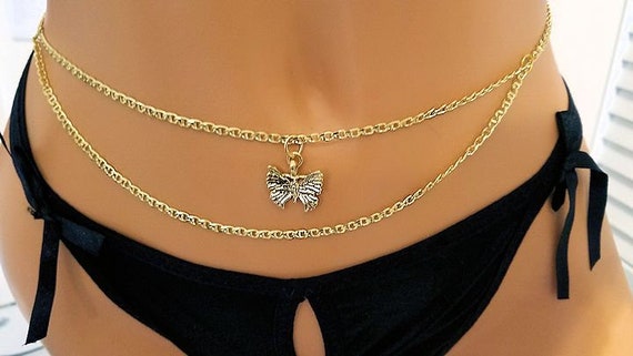 Gorgeous USA Princess Designer Gold electroplated USA belly Body Chain 