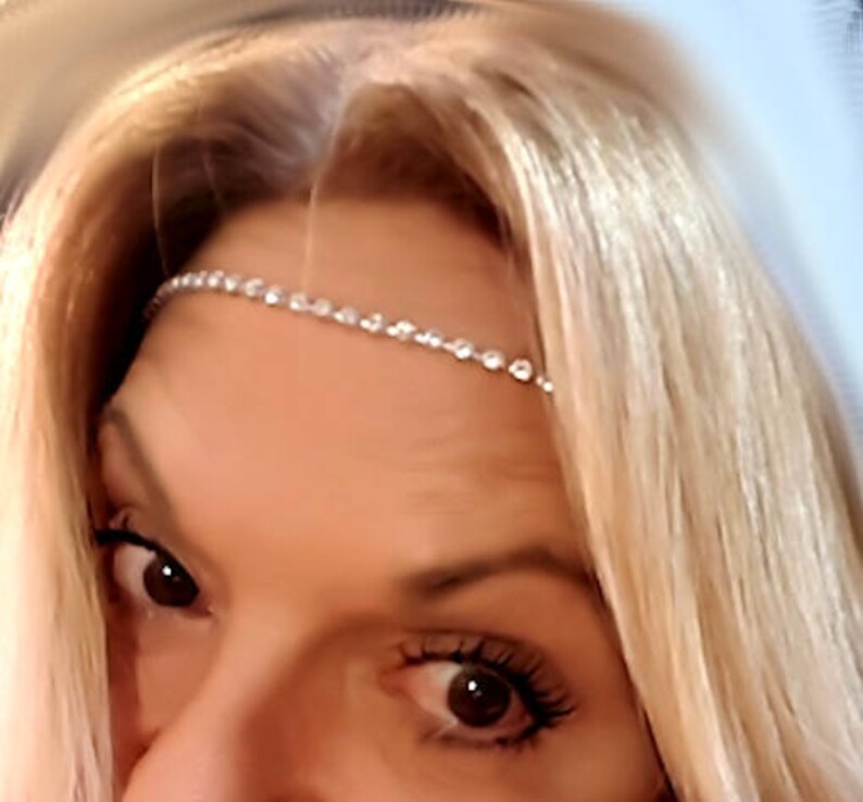 New Rhinestone Studded Double or single Row Bling Silver SEP Adjustable Head Chain