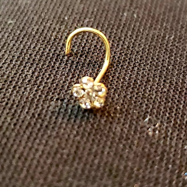 14 karat Gold Flower Nose Pierce screw Bise jewelery