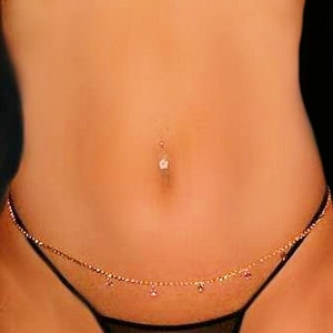 Belly Chain with 4mm Austrian Crystals Gold Tone Silver Tone purple crystals image 5