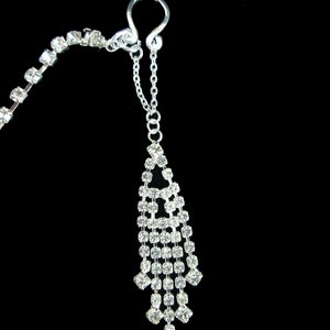 Gorgeous Chandelier Rhinestone Tassel 5 Row Nipple Chain Nipple Clip On image 4