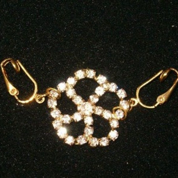 DesignerFloral Rhinestone intimate female Clip NO Pierce