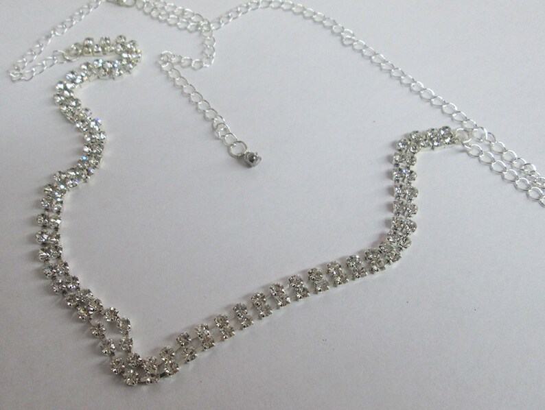 New Rhinestone Studded Double or single Row Bling Silver SEP Adjustable Head Chain