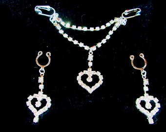 Intimate Female  Jewelry  body  clips Rhinestones hand designed  for the special moments