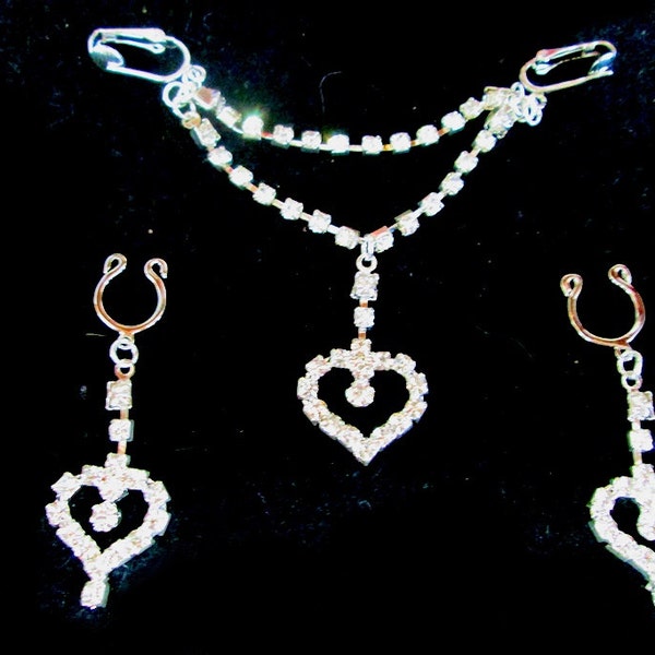 Intimate Female  Jewelry  body  clips Rhinestones hand designed  for the special moments