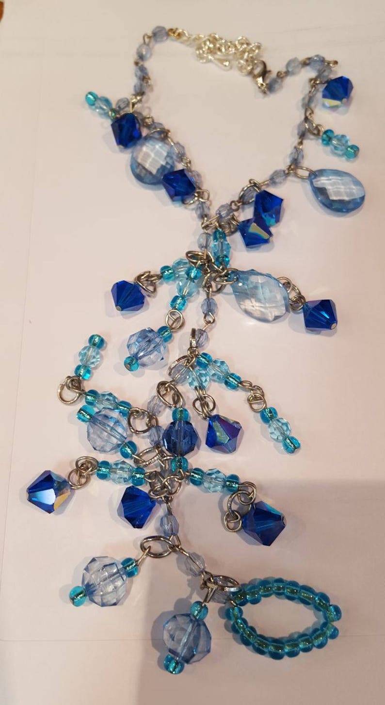 To Die For Barefoot Anklet Blues Genuine Austrian crystal ONE size