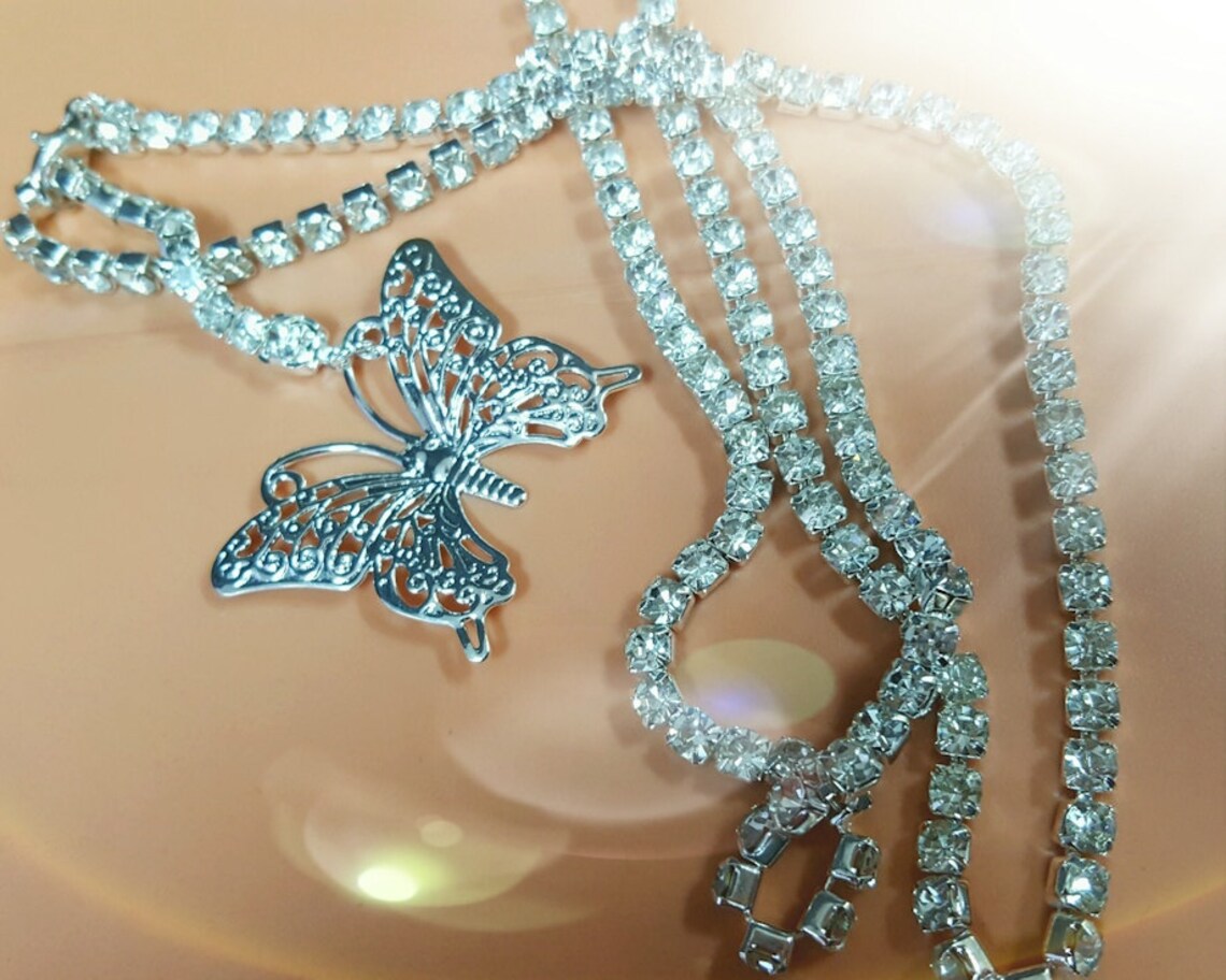 Rhinestone Crystal Belly Chain Miss Kimmie USA Hand Designed Etsy