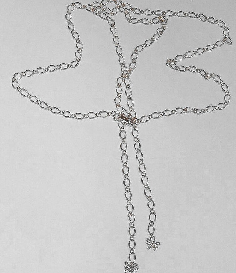 Hypnotic Filagree Butterfly Lariat Choker Neck to Belly Chain Etsy