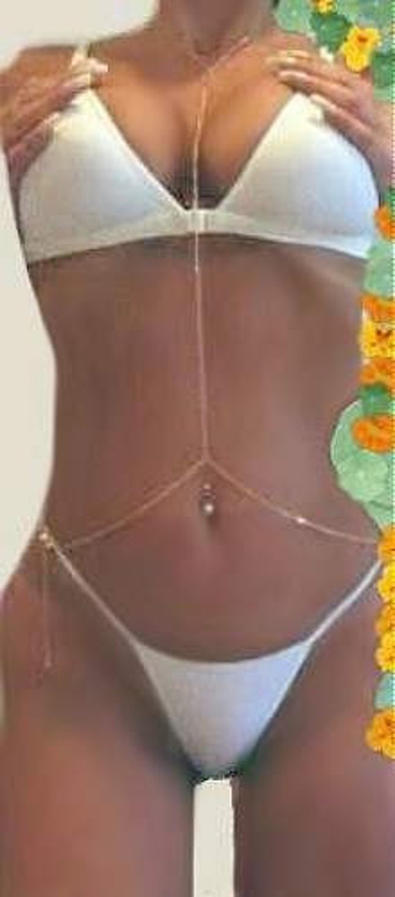 The SUNSET Heart dancer 14kt Gold gep body belly chain