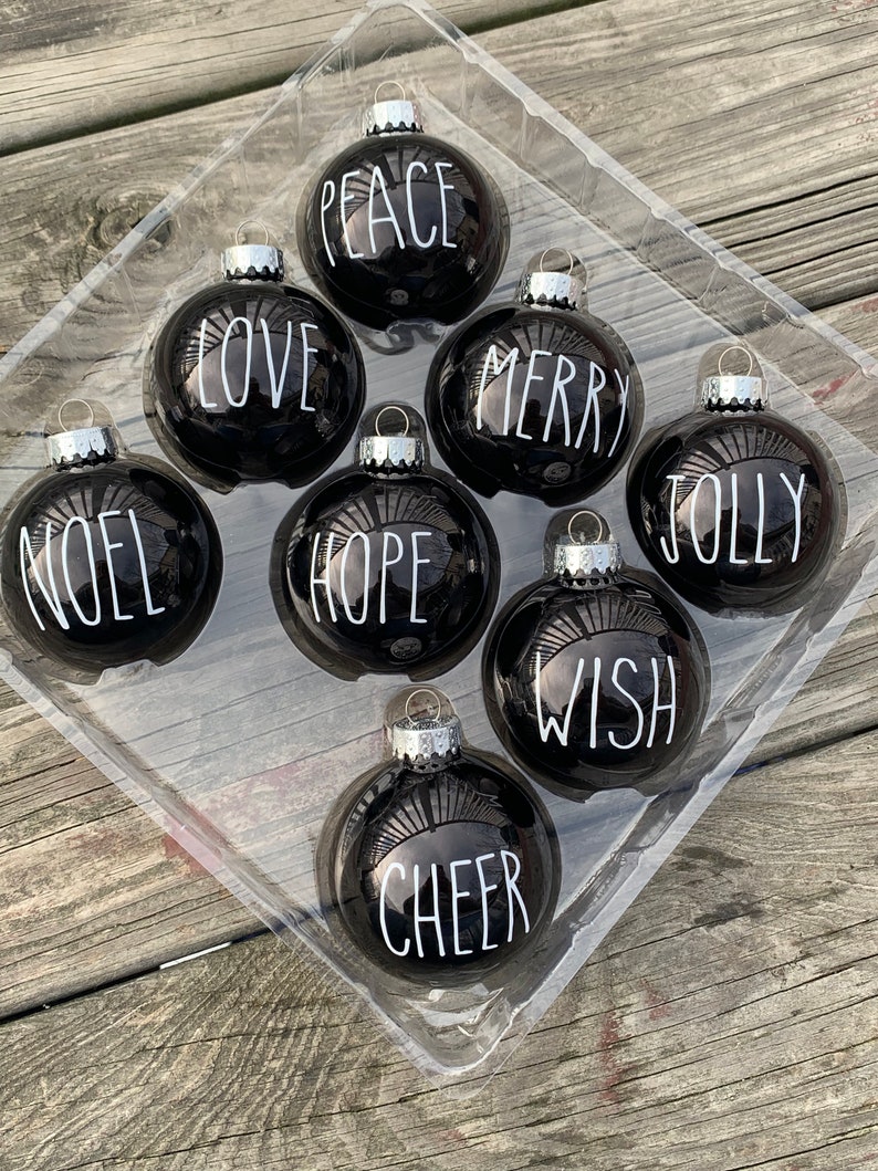 Ornament Set Black Farmhouse Ornament Farmhouse Style Decor Etsy