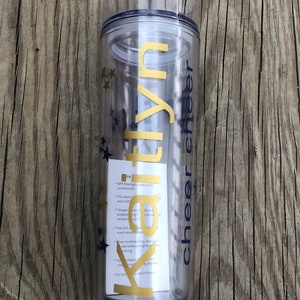 Cheer skinny tumbler - personalized tumbler - cheerleading - cheer tumbler - cheer gifts - cheer banquet gift -   Varsity cheer -