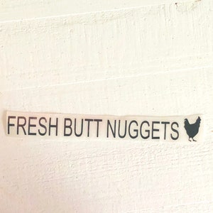 Fresh butt nuggets decal - egg carton decal - egg storage decal - vinyl decal - TJsbowtique