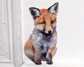 Fox cub wall sticker  - woodland mural - nursery decal (SKU: fox)
