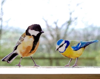 Blue Tit & Great Tit Bird Wall Decals | Woodland Nursery Decor