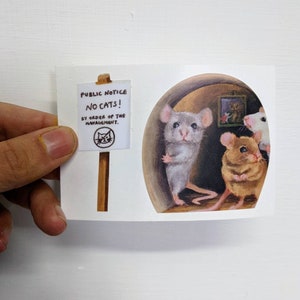 Miniature 'No Cats' mouse hole wall sticker / decal image 3