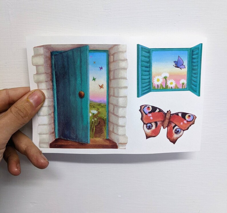 Teal Fairy Door Wall Sticker With Butterfly - Etsy
