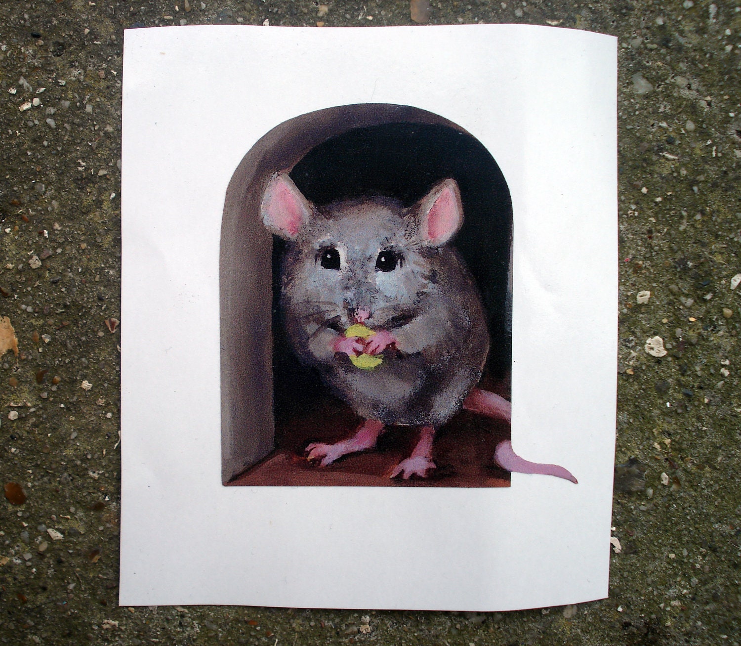 Boxing Mice In Mouse Hole 3D Wall Sticker Decal - 5x5 Inch, Peel & Stick, USA Made - View #11