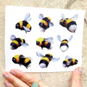 Bees and Beehive Wall or Window Stickers 9 Bee Decals Hive Woodland Collection SKU: BH image 9