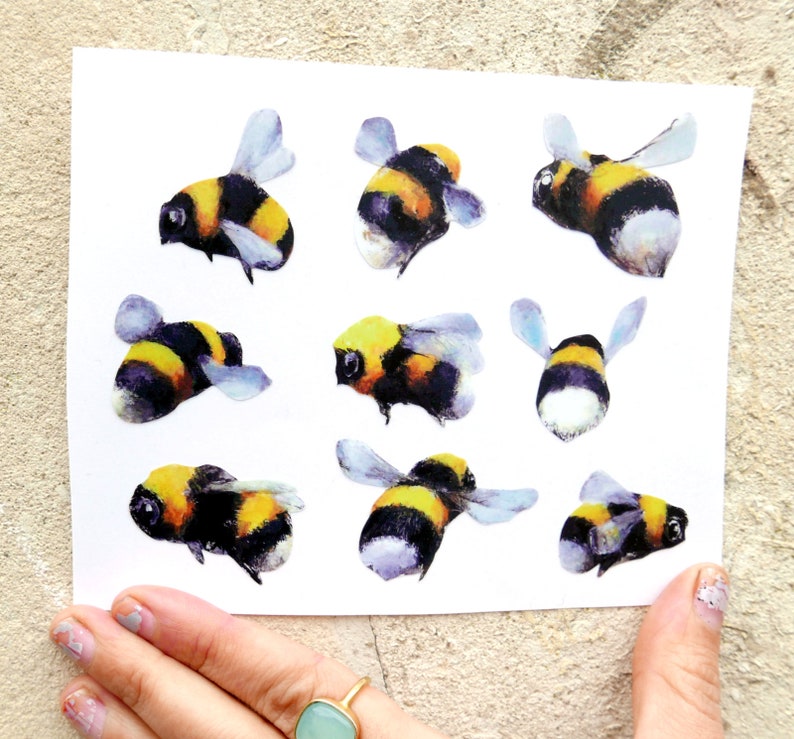 Bees and Beehive Wall or Window Stickers 9 Bee Decals Hive Woodland Collection SKU: BH image 9