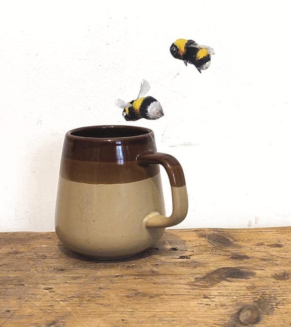 9 Bumble Bee wall decals ** whimsical decor ** reusable fabric low tac decals