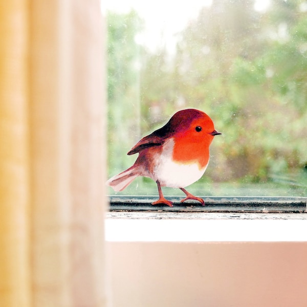 Little Robin Wall Sticker / Window Decal, Gardener's friend