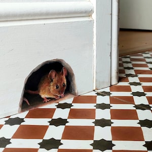 Mouse Hole Wall Sticker / Decal for the Skirting Board, mini mural