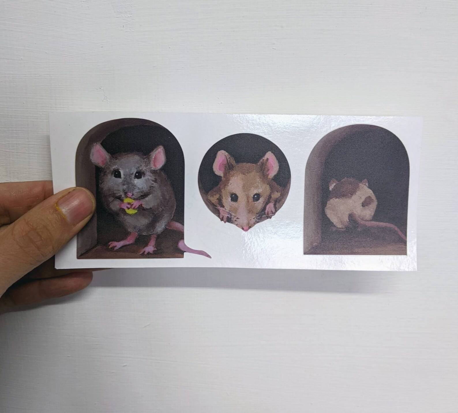 3 X Miniature Mice/ Mouse Hole Decals Unique Stickers From Etsy