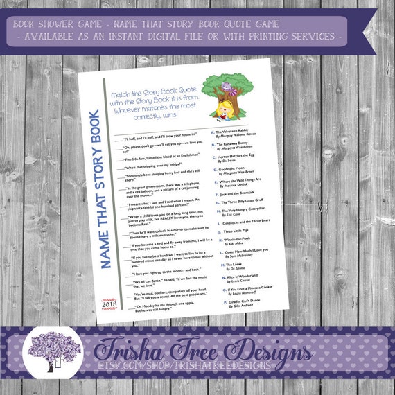 Book Baby Shower Game Name The Story Book Storybook Quiz Etsy Book Baby Shower Game Name The Story Book Storybook Quiz Etsy