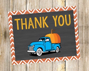 Our Little Pumpkin Truck Thank You Card