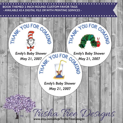 Book Theme Favor Tag Favor Sticker Favor Card Label Etsy