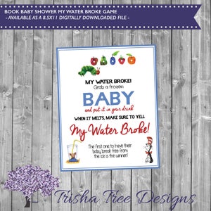 Book Baby Shower Game - My Water Broke Game - Icecube Game - Ice cube - Shower Game - Storybook - Rhymes - Games - Baby Sprinkle - Party