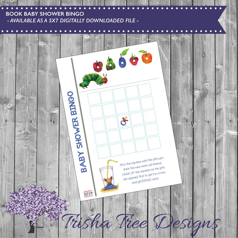 Book Themed Baby Shower Baby Shower Bingo Game Baby Shower Etsy