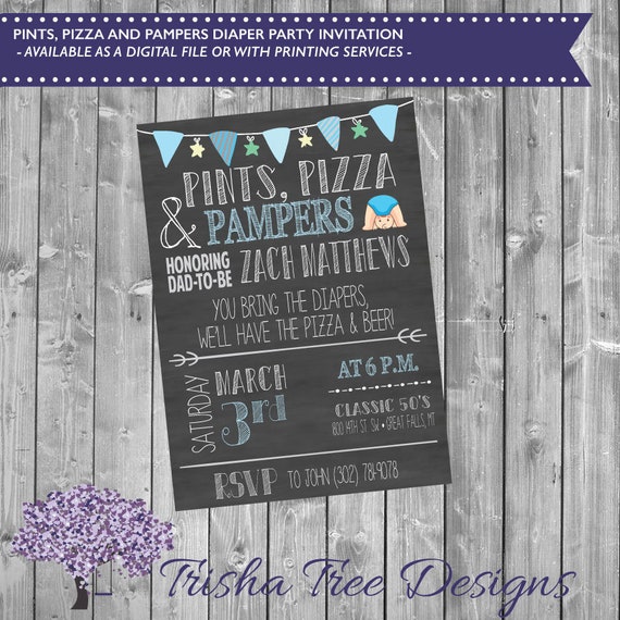 men's diaper party invitations