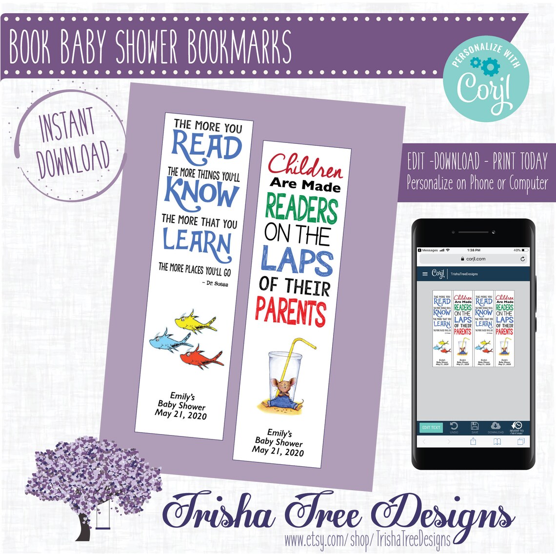 Book Baby Shower Custom Bookmark Favor Book Marks - Etsy