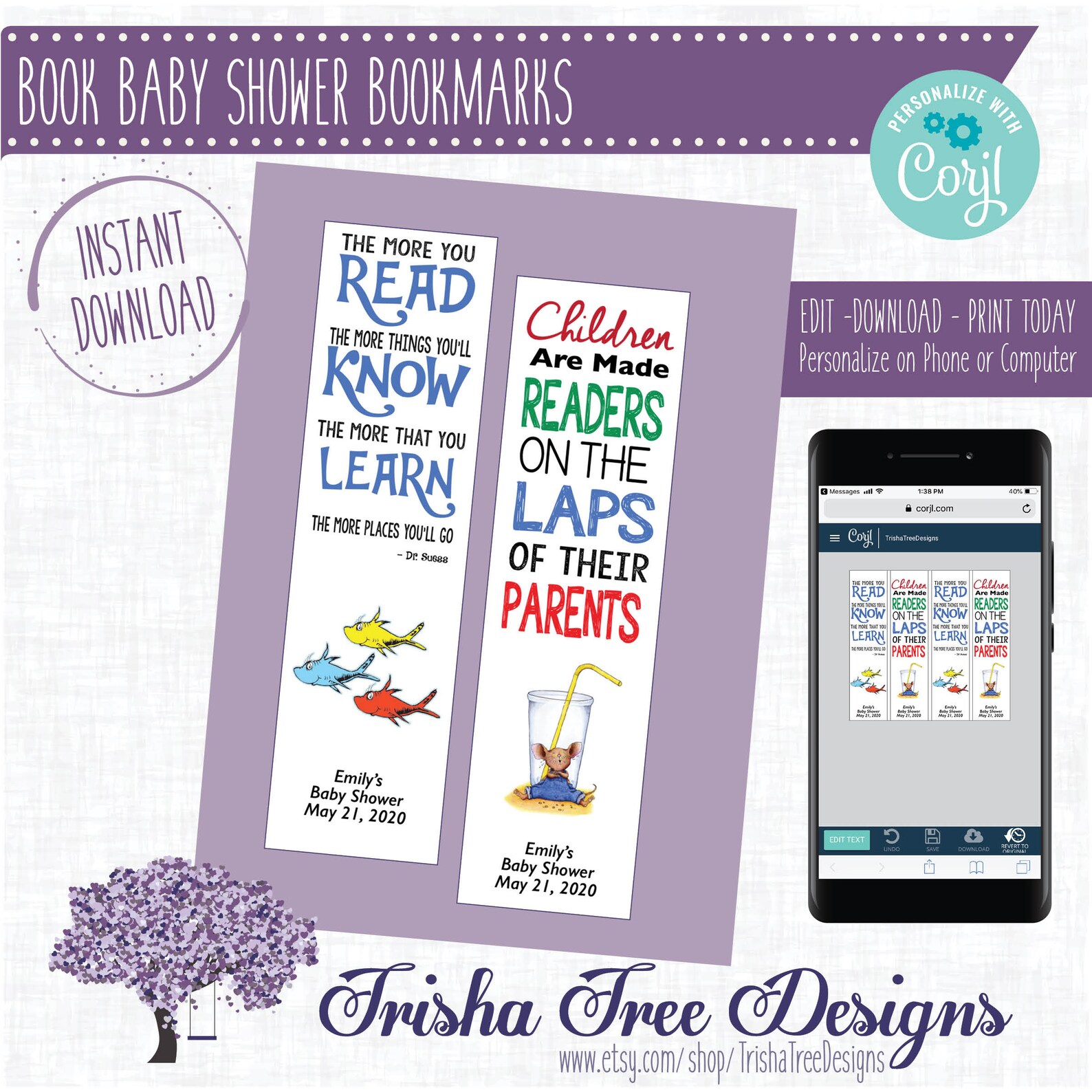 Book Baby Shower, Custom Bookmark Favor, Book Marks, Customize, Baby ...