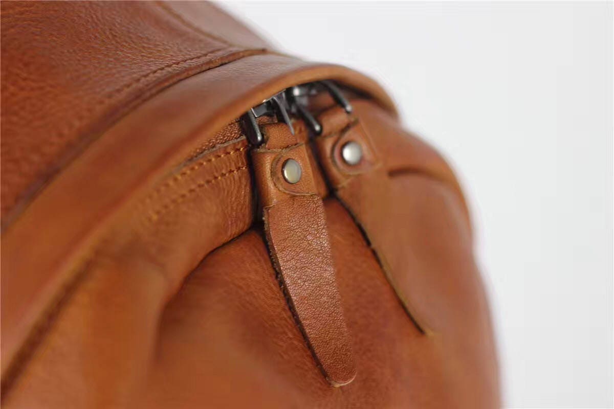 Vegetable Tanned Leather Backpack - Etsy