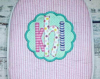 Monogram applique School Lunchbox, Personalized lunchbox,perfect for school or summer camp