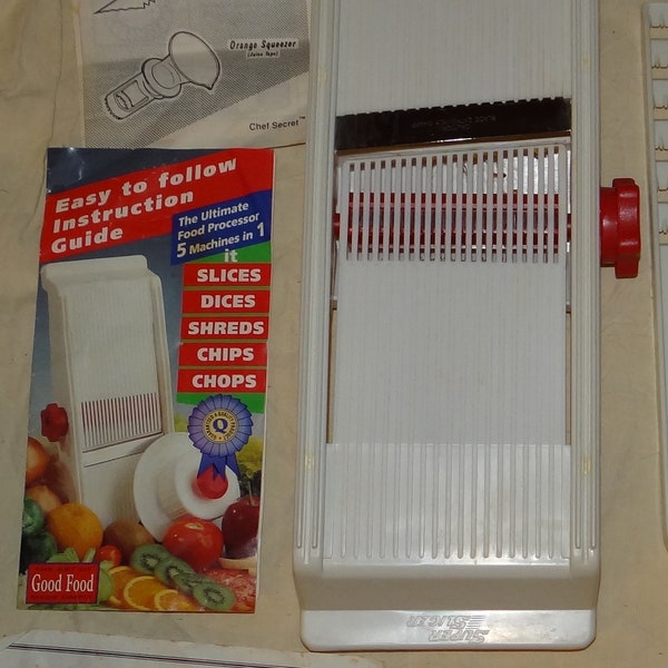 Clearance Sale! Vintage Super Slicer Old As Seen on TV Kitchen Tool Excellent Shape with Original Papers, Instructions