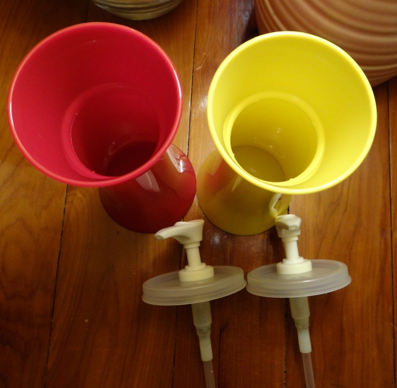 Vintage Tupperware Ketchup and Mustard Pump Dispensers with Etsy